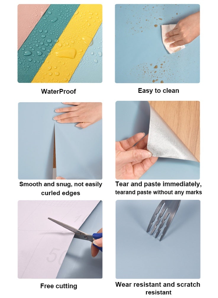 NOAEOU Peel and Stick Wallpaper, Light Blue 60CM x 10M Sticky Wallpaper Waterpoof Self Adhesive Decorative Contact Paper Vinyl Roll for Wall Kitchen Wallpaper for Bedroom - Image 5